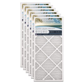 Cabana Filters 14x30x1 AC Furnace Air Filter, Merv 8 Capture Unwanted Particles, Pleated Furnace Filter HVAC AC Filters - Made in the USA - 6 Pack
