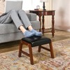 JESONVID Small Foot Rest Ottoman, 11.8" H PU Leather Rectangle