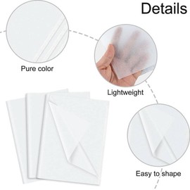 100 Sheets of Tissue Paper White, 50 x 35 cm White Tissue Paper Packaging Material, White Tracing Paper Tissue Paper, Wrapping Paper, Wrapping Silk, Tissue Paper White for Packaging, Wedding Craft