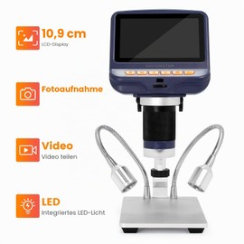 Andonstar AD106S Digital USB Microscope 4.3" Screen Microscope for Soldering/PCB/Watch/Phone Repair Tools with Stand and IR Remote Control