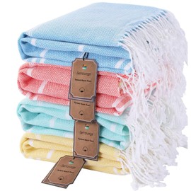 4 Packs Turkish Beach Towels Vacation Essentials Quick Dry Sand Free Soft Big Large Xl Blanket Adult Oversized Bath Pool Swim Towel Set Bulk Multipack Lightweight Thin Sandless Fast Drying Compact