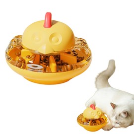 Elecpioneev Cat Puzzle Feeders for Indoor Cats, Interactive Enrichment Cat Feeder Ball, Cat Slow Feeder Toy(Yellow)