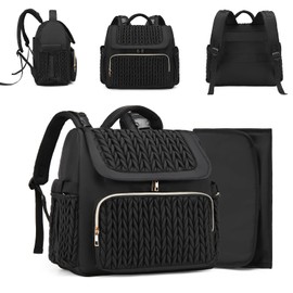 Awanhe Diaper Bag Backpack,Baby Bag with Changing Pad,Travel Waterproof Diaper Bag Tote,Newborn Essentials Must Haves, Shower Gifts for boys & Girls, Black