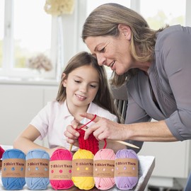 Crochet Yarn | 6 Assorted Colors Soft Polyester Knitting and Crochet Yarn | Washable and Slightly Elastic Hand-Knitted Supply for Baskets, Pads, Projects, Craft Lovers Pochy