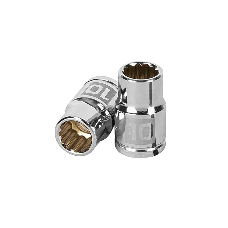 Truper D-3810-M, Dado de 12 puntas, cuadro 3/8" de 10mm