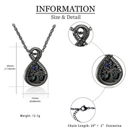 QGJNSGC Baum des Lebens Urne Halsketten für Asche Unendlichkeit Abalone-Schale Kremation Schmuck für Frauen Männer Andenken Gedenkstätte Anhänger für Asche Locket (Schwarz)