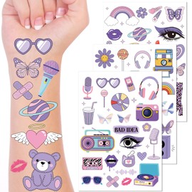 Purple Butterfly Temporary Tattoos - 100+ Styles Tour Concert Accessories Music Party Decorations Singer Party Tattoos Fan Gift Purple Music Stickers