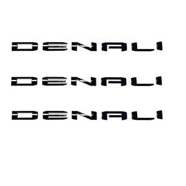 3 Pcs Denali Emblem Badge for 2019-2026 Sierra and Yukon Letters Emblems Gloss Black - Door Tailgate 1500 HD, 2500 HD, 3500 HD AT4 Nameplate Badge Replacement for Sierra Denali
