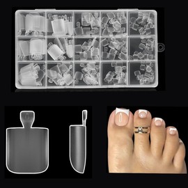 Square Toe nail Tips,SITELENABY Soft Gel False Toenails Extension Kit, Square False Soft Gel Full Cover Toe Nail Tips 15 Sizes,180pcs Pre-shape Acrylic Big Toenails Tips For Nail Extension Home DIY