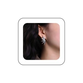 Cimenexe Bohemian Lotus Flower Stud Earrings Gold Lotus Flower Earrings Metal Half Lotus Flower Earrings Minimalist Flower Earrings Jewellery for Women and Girls Gifts, Zinc, No Gemstone