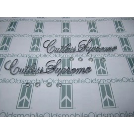 Unbranded 1973-1977 Olds "Cutlass Supreme" Front Fender Chrome Scripts Emblem w/ Hardware