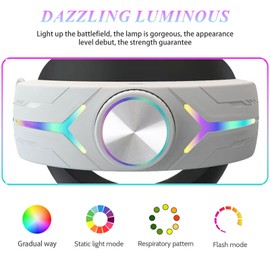 Crspexil Head Strap Battery Pack for Meta Quest 3， with Extended 12000mah Battery Pack，with RGB Light(Compatible with Meta Quest 3S)