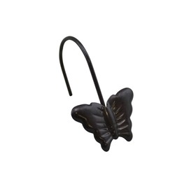 Set of 12 Shower Curtain Rings Hooks Polished Shiny Butterfly Decorative Shower Curtain Hooks Metal Rust-Proof Shower Hanger for Bathroom Curtains Rods (Bronze)