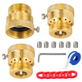 Breezliy American Valve 3/4" Inch 3 Pack Solid Brass Hose Connection Vacuum Breaker Backflow Preventer Connector with Allen Wrench+Headless Hex Set screws