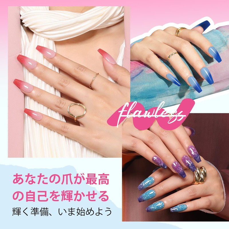 Modelones 変色マニキュア セット 6 色 ピンク・ブルー パープル オレンジ 温度変化ジェルネポリッシュセット 速乾型