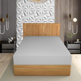 HOME ACE Silver Easy Iron Percale 4FT Small Double Fitted Sheet Small Double Sheets Polycotton Fitted Sheet caught, 100% Poly Cotton 4FT Fitted Bed Sheets, Small Double Bed Sheets