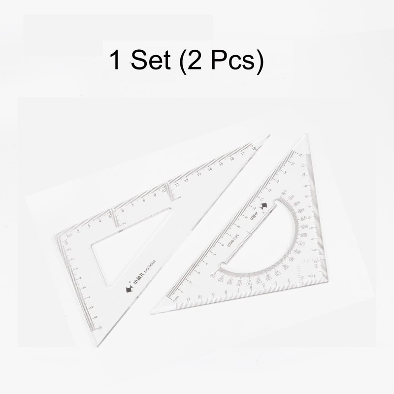 2 PCS Triangle Ruler Square Set 18cm, 16cm 30/60 and