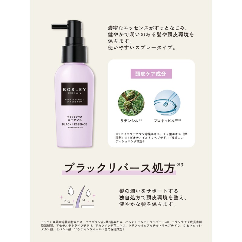 Bosley (Renewed) Scalp Serum, Black Plus, Essence 2.0 fl oz