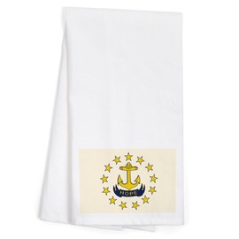 Rhode Island State Flag, Letterpress (100% Cotton Tea Towel, Decorative Hand Towel, Kitchen and Home)