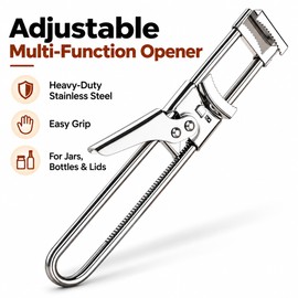 Adjustable Stainless Steel Jar Opener for Kitchen Use – Multi-Function Manual Tool for Opening Bottles, Jars and Cans