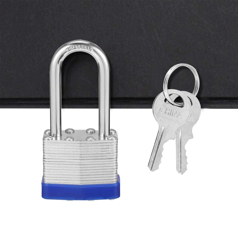 Smilcloud 2 Pack Padlocks with Keys, Long Shackle Padlocks Heavy