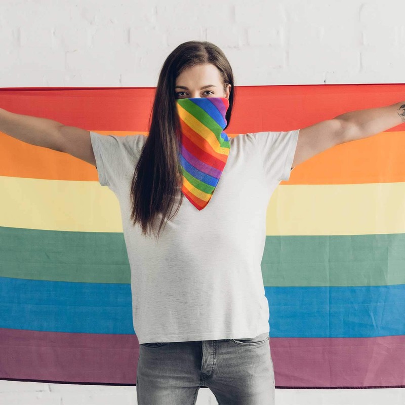 TRIXES Rainbow Bandana - Rainbow Gifts - LGBTQIA2s+ Cotton Bandana