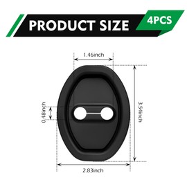 Titgoes Pack-4 Car Door Latch Lock Cover, Silent Shock Absorption Car Door Latch Guard, Silicone Auto Lock Cover Parts Protective Pads, Fit for Most Vehicles (Black)