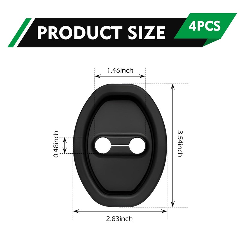 Titgoes Pack-4 Car Door Latch Lock Cover, Silent Shock Absorption