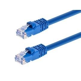 Monoprice 20FT 24AWG Cat5e 350MHz UTP Ethernet Bare Copper Network Cable - Blue