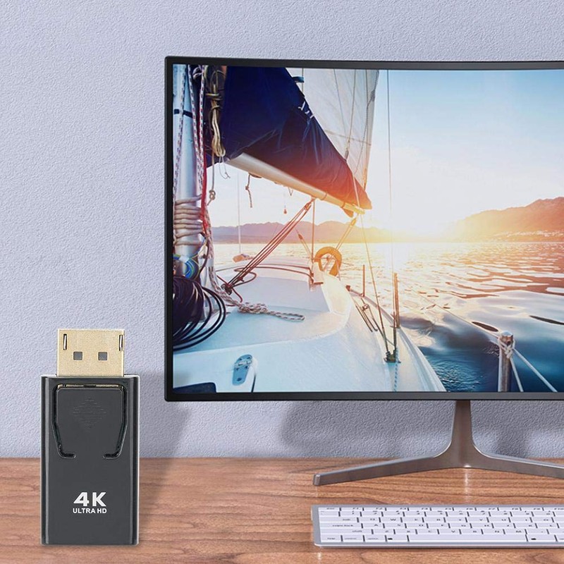 Mxtech Compact Display Port-HDMI DP Converter, Mini Black para computadora