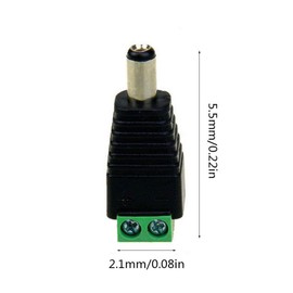 BW 10 PCS 5.5mm x 2.1mm DC Power Cable Male Connector Plug for CCTV Camera