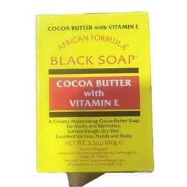 African Formula Black Soap Cocoa Butter with Vitamin E 3.5 oz (Pack of 6)