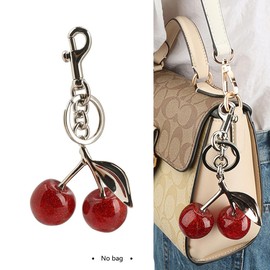 Zhoxod Cherry Keychain Pendant, Hanging Cherry Decoration, Made of Resin Alloy Material, A Cute Pendant with Unique Charm (Silver cherry)