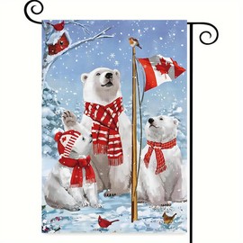 DMERBYL Canada Day Garden Flag 12x18 Double Sided, Burlap Small Patriotic s Welcome Garden Yard House Banner Canadian Flag Outside Outdoor Seasonal Porch Lawn Decoration (Only Flag)-607