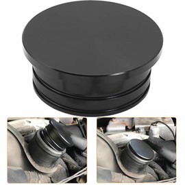 Turbo Resonator Plug Cover Cap, Alluminum Billet Resonator Plug Cover Cap for 6.6L 2004.5; 2005; 2006; 2007; 2008; 2009; 2010 Duramax Diesel LBZ LLY LMM - (Black)
