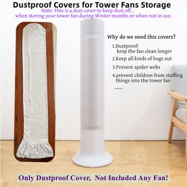Tower Fan Cover for Tower Fan Dustproof Storage,Dust Cover for 29-41" Standing Tower Fan,Indoor Household Floor fan Oscillating Fans Storage Covers,Washable,Reusable,Easy to Install,Gray,1 Pack