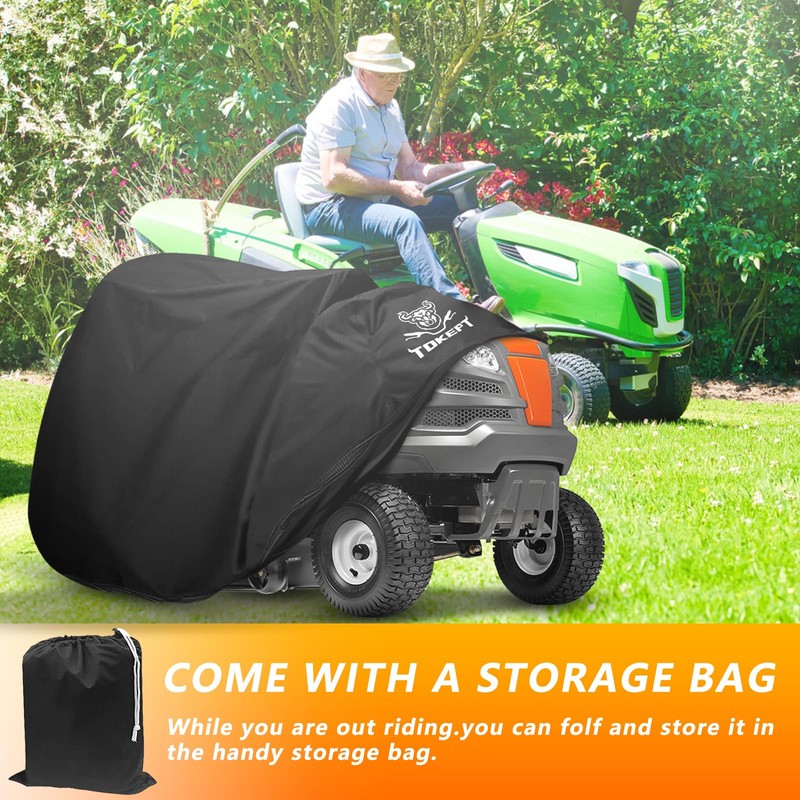 Tokept Lawn Mower Cover, Heavy Duty Waterproof Tractor Cover with