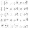 MOBOTECH Stud Earrings, 15 Pair Set, Unisex, Cartilage Earrings, Binaural,