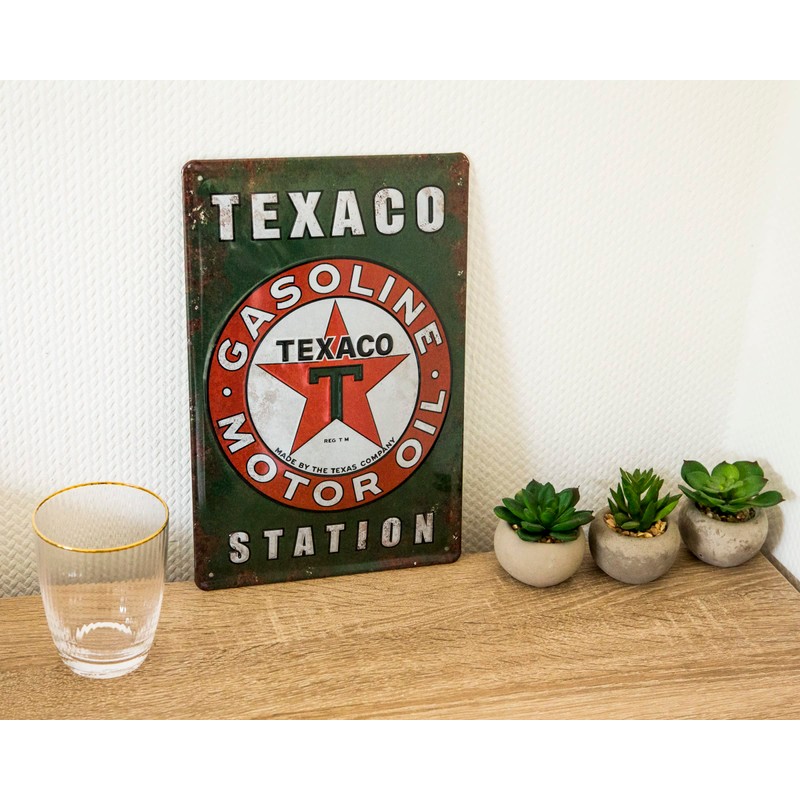 Retro petrol stations metal sign with embossing, suitable for Texaco