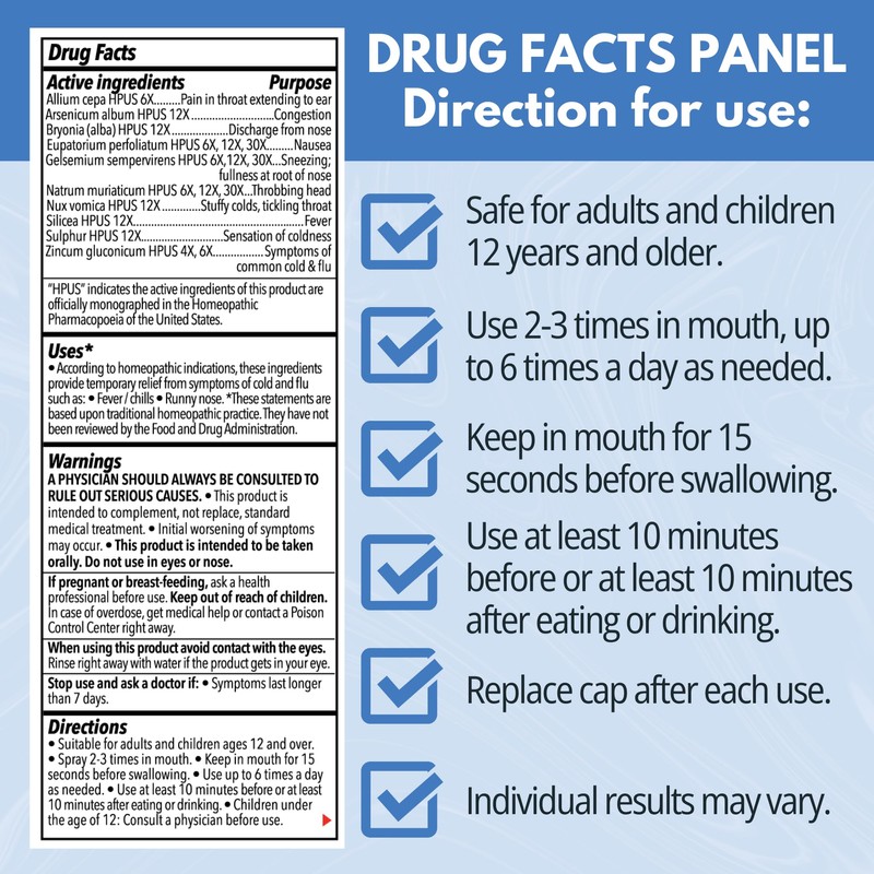 Natural Relief Fast Acting Cold and Flu Oral Spray with