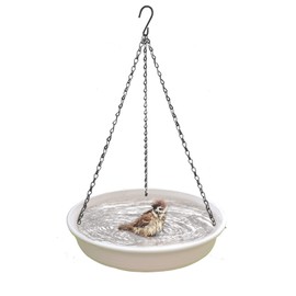 12 Inch Hanging Bird Bath, Hanging Bird Feeder Bird Bath Tray with Hook and Chain for Outdoor Garden Yard Patio