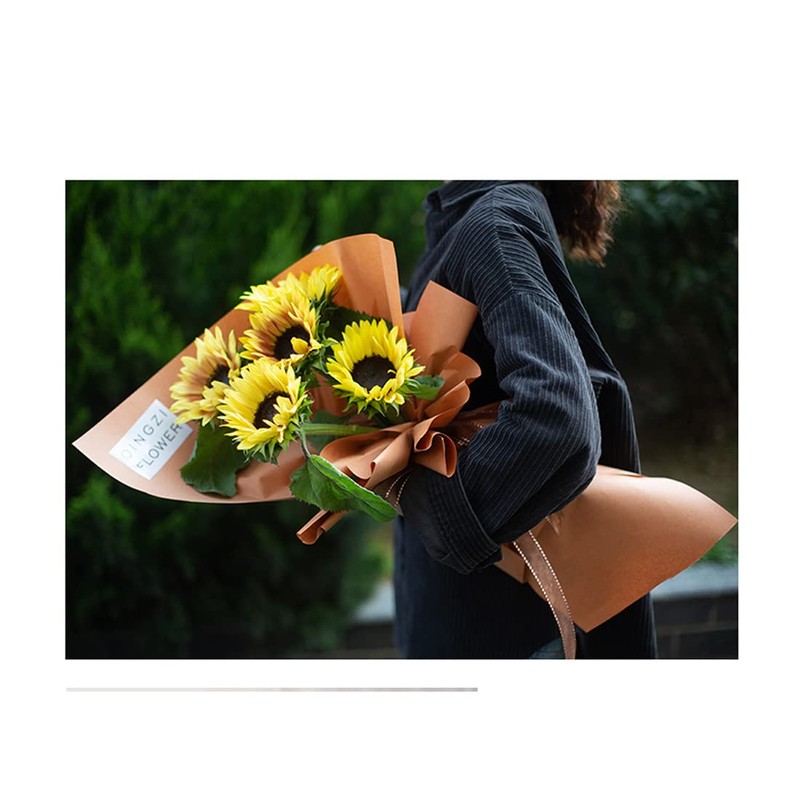 Flower Wrapping Paper Bouquet Black Roll Waterproof Floral Bouquets Wraps