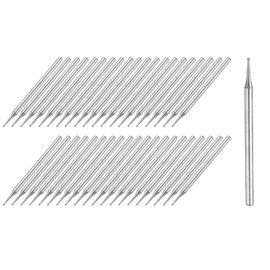 sourcing map Diamond Grinding Burrs Drill Bit 3/32 Inch Shank 0.8mm Dia Ball Shaped Head Diamond Mounted Points Bit for Carving Polishing Jade Jewelry Amber Stone Beeswax Glass 40pcs