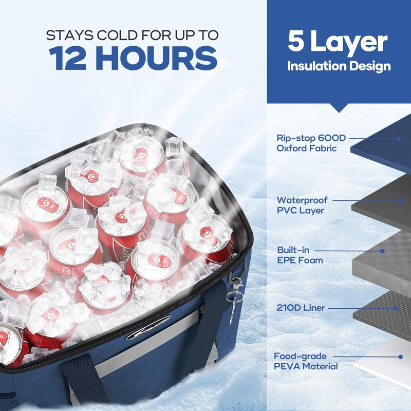 Maelstrom Soft Cooler Bag, Collapsible Leakproof Cooler for 35 Cans