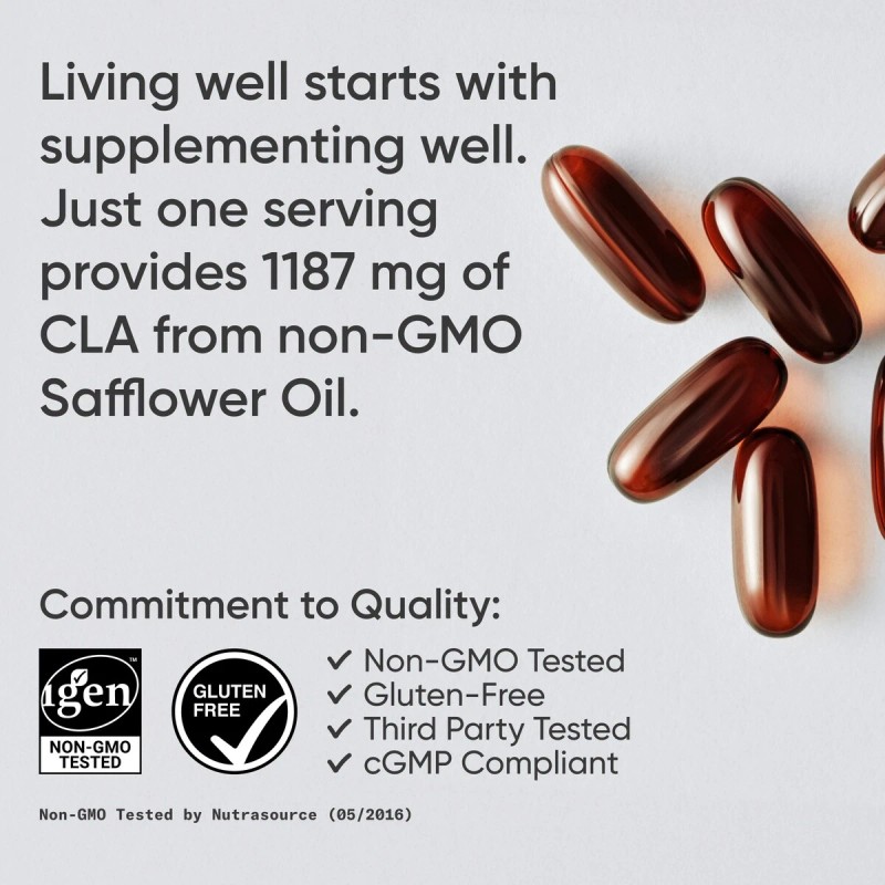 CLA 1250mg Active Conjugated Linoleic Acid, Soy & Gluten Free
