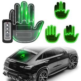 DIBMS Hand Gesture Light with Remote, Green LED Finger Funny Window Sign Light Accessories for Car Truck