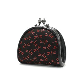 Indenya 1105 Coin Purse, 72H Coin Purse, Dragonfly (Black x Red)