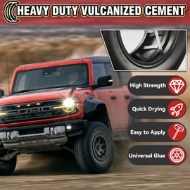 Chemical Vulcanizing Cement 3.4FL.Oz, All Purpose Tire Repair Rubber Glue, Dry Clear Rubber Cement, Tire Patch Glue with Brush Top Can for Car, Motorcycle, Bike Tires