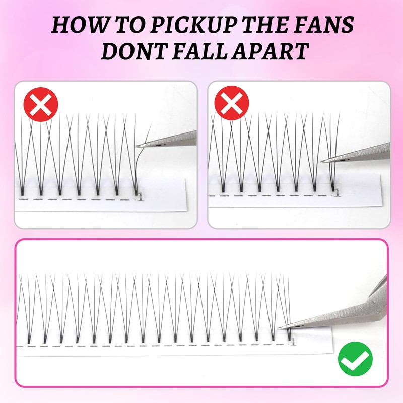 Premade Eyelash Fans Extension 8-15mm Length 3D/4d/5d/6d/7d/8d 0.07mm Short Stem