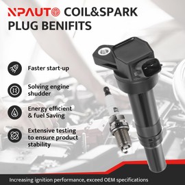 Ignition Coil Pack and Spark Plugs Kit fit for 1.8 2.0 L4 Hyundai Elantra GT Tucson, Kia Soul Forte Forte5 2012 2013 2014 2015 2016 2017 2018 2019 2020, UF651, Set of 4